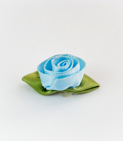 Large Ribbon Rose 100 Pcs Baby Blue - Click Image to Close